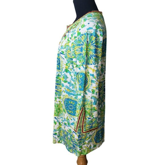 Soft Surroundings Green Colorful Beaded Embroidered Top Boho Artsy Bright S - Picture 11 of 11